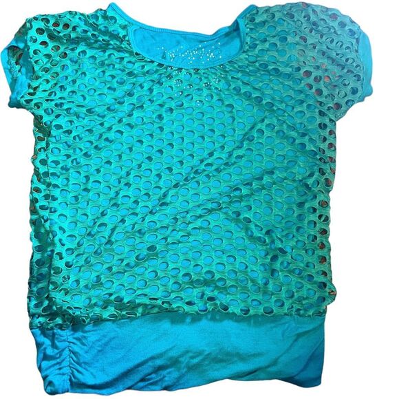 Unbranded Woman's Blue Short Sleeve Mermaid Vibes Casual Top Size Medium - Picture 2 of 13